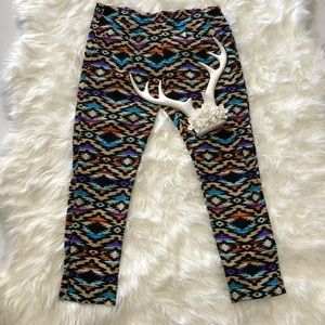 Mimi Chica Elastic Waist Aztec Print Straight Pant